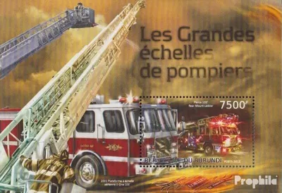 Produktbild von Briefmarken Burundi 2012 Mi Block304 (kompl.Ausg.) postfrisch Feuerwehr-Hubrettungsfahrzeuge