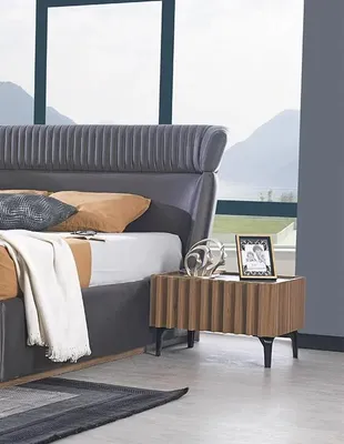 Immagine prodotto di Designer Nachttisch Braun Holzmöbel Schlafzimmer Modern Nachttische Luxus