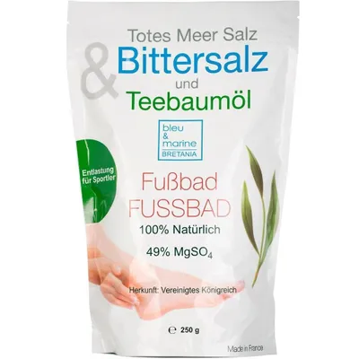 Immagine prodotto di Olio di tea tree, olio di menta piperita, pediluvio con sali di Epsom edel Mar Morto ● bagno con sali di Epsom ● bleumarine Bretania 250 g