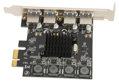 Zdjęcie produktu dla Karta rozszerzeń PCIe na USB z 4 portami USB 3.0 o prędkości 5 Gb/s – samowystarczalny kontroler koncentratora USB 3.0 dla systemów Windows i Linux