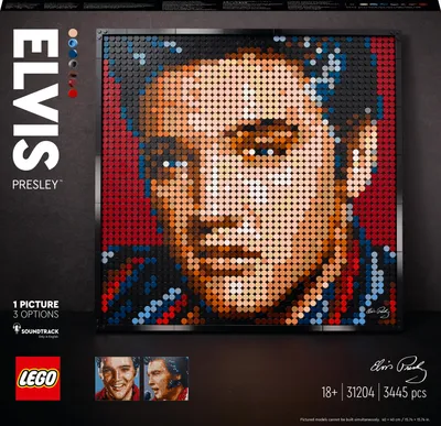 Image de LEGO 31204 Art Elvis Presley - "The King" Poster DIY, Décoration murale, Tableau d'art, Kit de bricolage pour adultes, Art mural, Décoration maison, Cadeau