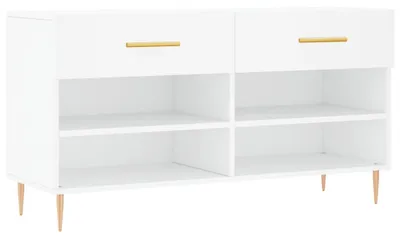 Obrázok produktu pre vidaXL Lavica na topánky biela 102x35x55 cm Drevo Materiál