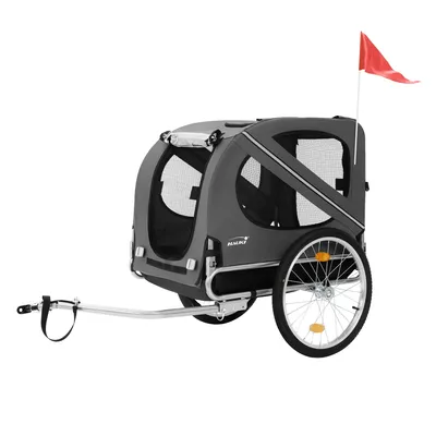 Obrázok produktu pre Hauki príves na bicykel a kočík pre psa 2v1, 130x72x90 cm, sivý, skladací