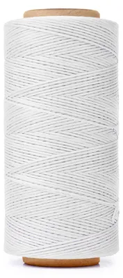 Gewachster Nähfaden 260 m, 150D, für Leder, Handnähen, Weiß