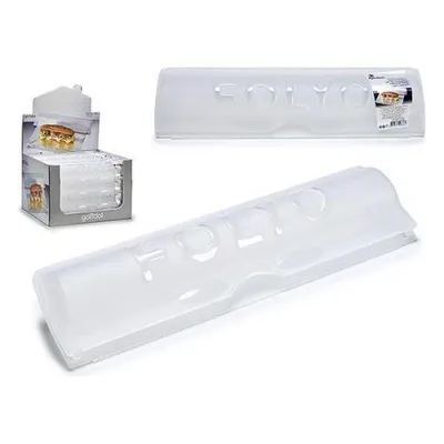 Zdjęcie produktu dla Plastikowy uchwyt na rolki kuchenne przezroczysty (33,6 x 5,5 x 9 cm)