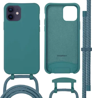 Produktbild von imoshion Color Backcover mit abnehmbarem Handykette und MagSafe iPhone 12 (Pro) - Dunkelgrün