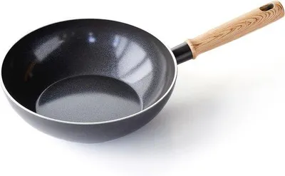 Produktbild von Famanu Wokpfanne 24 cm - Keramische Antihaftbeschichtung, PFAS-frei, Induktionsgeeignet, Holzgriff
