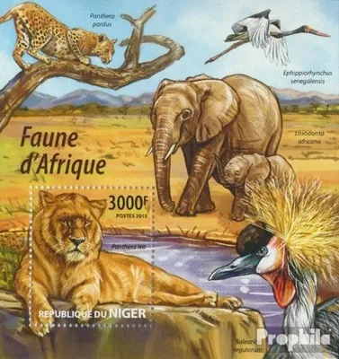 Produktbild von Briefmarken Niger 2015 Mi Block 437 (kompl. Ausg.) postfrisch Afrikanische Fauna