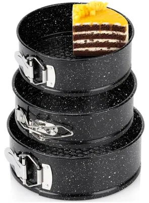 Produktbild von Vilde | Springform - 12/14/18 cm - Antihaft - Granitbeschichtung - Auslaufsicher - Tortenform - Kuchenform - 3 Stück
