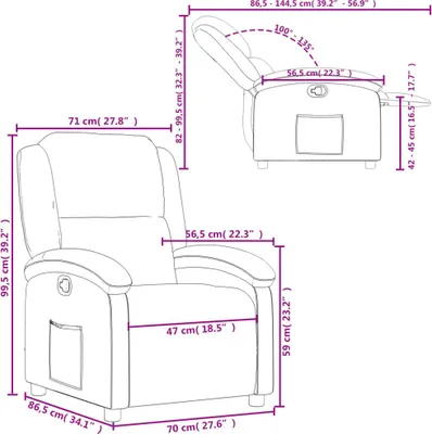 Imagen del producto de Sillón reclinable rosa de terciopelo, marca vidaXL