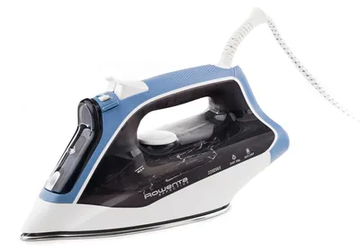 Produktbild von Rowenta EFFECTIVE 2, Trocken- & Dampfbügeleisen, Edelstahl-Bügelsohle, Schwarz, Blau, Weiß, Seite, Spitze, 122 mm, 286 mm