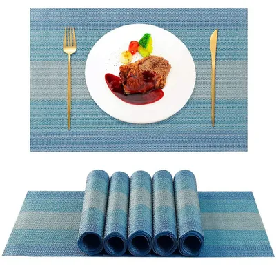 Obrázek produktu pro Sada podtácek, 6 kusů - omyvatelné, PVC - modré