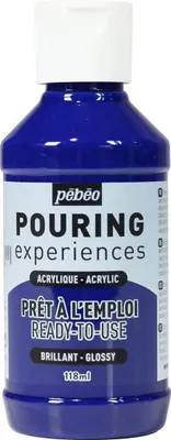 Produktbild von Glänzende Acrylfarbe für Pouring - Cyanblau - 118 ml