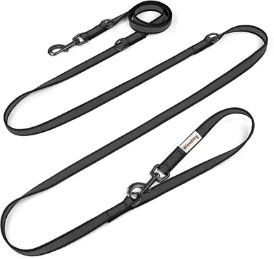 Productafbeelding van Handsfree hondenriem - 3 meter - dubbel - antislip en 7-in-1 verstelbaar - zwart
