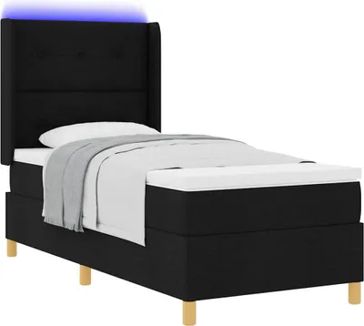 Immagine prodotto di SYFAX™ Letto a molle con materasso Nero 140 x 200 cm Tessuto
