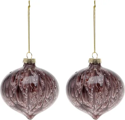 Image de Boules de Noël (2 pièces) 112490 marron rouge 8 cm (2 pièces) marron