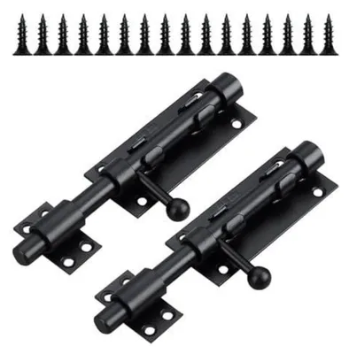 Immagine prodotto di Gancio di sicurezza, 2 pezzi, 160 mm, acciaio inossidabile nero, con foro per lucchetto