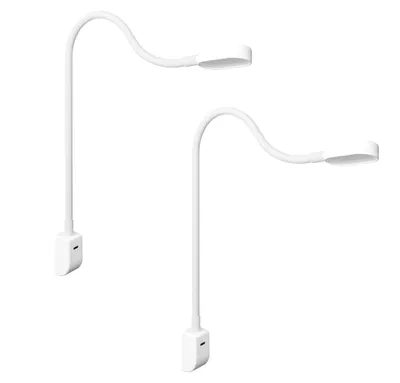 Image de kalb | Lampe de chevet LED Ilios USB-C Montage mural et angulaire Bras flexible Intensité variable Lot de 2 Blanc