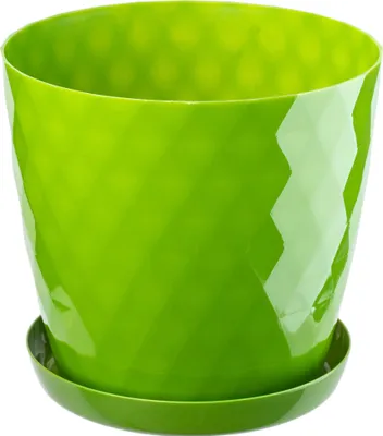 Image de KADAX Pot de fleurs en plastique "Amily", pot avec soucoupe. Pot à plantes, 30 cm, vert, 1 pièce