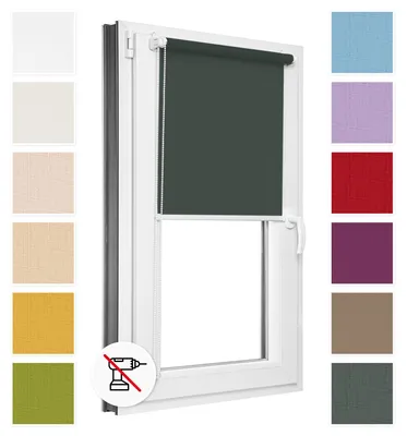 Obrázek produktu pro Estika Roleta bez vrtání - 85 x 220 cm - Šedá - Snadná montáž pomocí úchytů