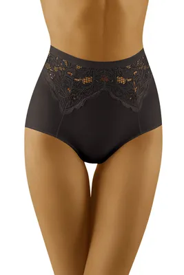 Produktbild von Wolbar damen slip hoher bund shapewear spitze unterhose wb422, schwarz, xxl