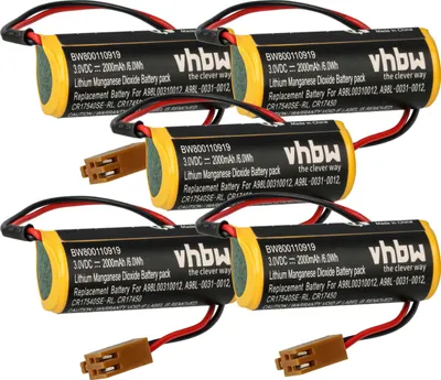 Produktbild von vhbw 5x Batterie Ersatz für GE Fanuc LX98L-0031-0012 für Steuereinheit (2000 mAh, 3 V, Li-MnO2)