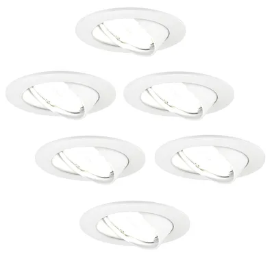 Image de Ledvion lot de 6 spot encastrable LED rond blanc 3W dimmable blanc froid