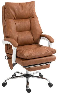 Produktbild von Ergonomischer Bš¹rostuhl, Bš¹rostuhl aus Kunstleder mit aufblasbarer Lendenwirbelstš¹tze, verstellbarer Rš¹ckenlehne und H?henverstellung, braun