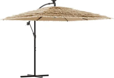 Produktbild von vidaXL Sonnenschirm mit LED und Stahlmast Braun 246x246x230 cm