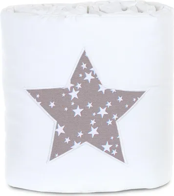 Produktbild von babybay Nestchen Piqué für Maxi und Boxspring, weiß Applikation Stern taupe/weiß