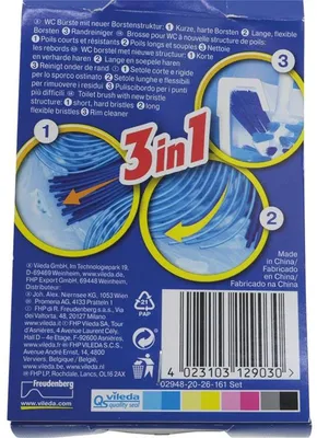 Produktbild von Vileda 125922, WC-Bürste & Halter, Blau, Weiß, Polypropylen (PP), Polypropylen, PowerBrush, Klassisch