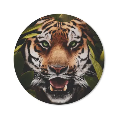 Produktbild von MuchoWow® Mauspad Mousepad Tiger - Blätter - Tiere 50x50 cm - Mousepads - Maus Mat - Pad - Mausunterlage - Vinyl
