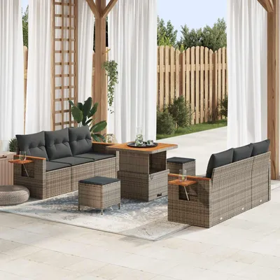 Produktbild von Maison Exclusive - Gartensofa-set 9 pcs Grau Poly-Rattan