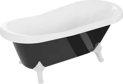 Image de Baignoire autoportante RETRO 150x73 cm NOIR BLANC
