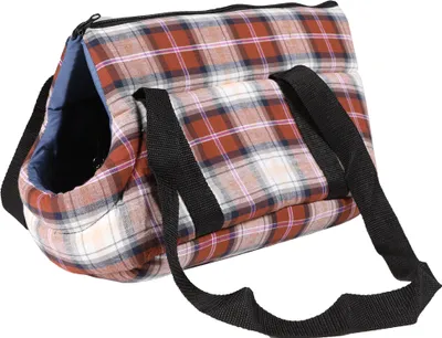 Produktbild von Hundetragetasche Transporttasche Tasche klein rot kariert 37x20x21cm