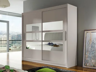 Obrázok produktu pre Šatníková skriňa so zrkadlom 180 cm FLORENCIO 3 - kašmír