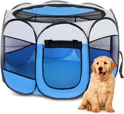 Produktbild von Wasserfestes Kleintiergehege blau für Katzen, Hunde, draußen & drinnen
