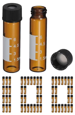 8 ml Vial für Autosampler, 100 Stück, Braunglas, Schraubdeckel
