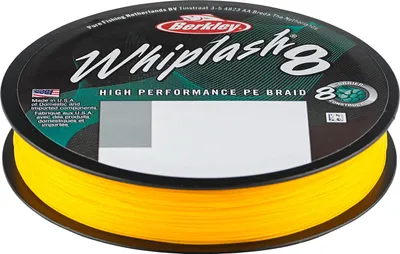 Produktbild von Berkley Whiplash 8 - 300m geflochtene Angelschnur, Durchmesser:0.06mm, Farbe:Yellow, Tragkraft:10.7kg