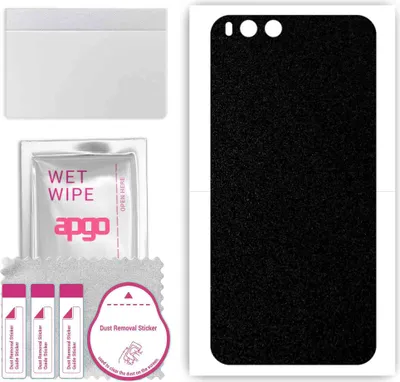 Produktbild von apgo Rückseite Schutzfolie, Skin, kompatibel mit Xiaomi Mi Note 3, Hinten Displayschutzfolie aus Vinylfolie, kratzfest, einfache Montage - Mattschwarz
