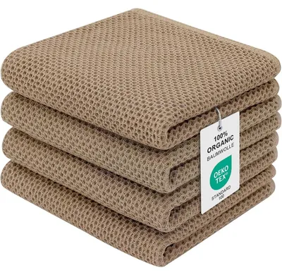 Productafbeelding van Keukenhanddoeken, katoen, 4 stuks, 32 x 72 cm, bruin