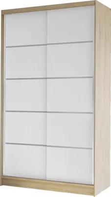 Produktbild von MIRJAN24 Schiebetürenschrank Diego IV, Kleiderschrank, Stilvoll Schlafzimmer Garderobenschrank (Farbe: Sonoma Eiche / Weiß)