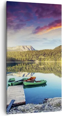 Produktbild von Bild auf Leinwand - Leinwandbild - See Berge Wasser - 55x100cm - Wand Bild - Wanddeko - Wandbilder - Leinwanddruck - Bilder - Kunstdruck - Wanddekoration - Leinwand bilder - Wandkunst - PA55x100-3595
