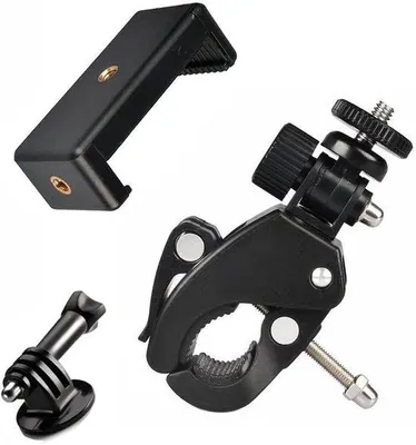 Produktbild von Kamera Halter für Fahrräder und Motorräder mit Smartphone-Clip.