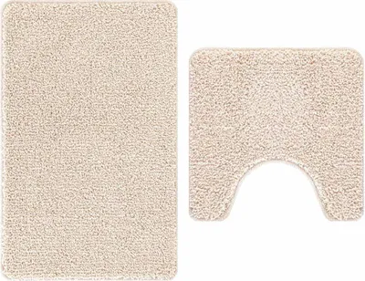 Productafbeelding van vidaXL Antislip badmatten-set, 2 stuks, crème, 50 x 50 cm, PP