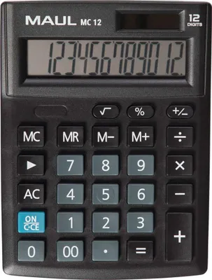 Produktbild von MAUL Tischrechner MC 12 LCD-Anzeige 1-zeilig, 12 Ziffern Solar Batterie 13.7 x 10.3 x 3.1 cm schwarz
