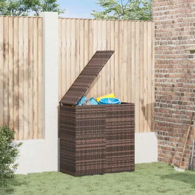 Produktbild von vidaXL Garten-Kissenbox PE Rattan 100x49x103,5 cm Braun