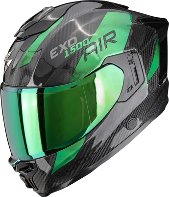 Obrázek produktu pro Helma Scorpion Exo-1500 Carbon Air Platted, černá/zelená, M (57/58)