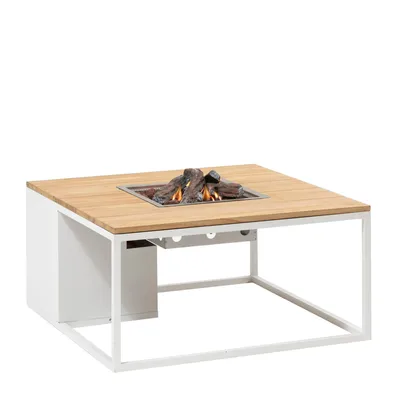 Produktbild von Cosiloft 100 Feuertisch  Weiß / Teak