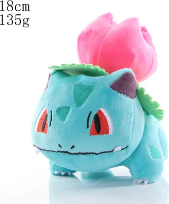 Produktbild von Bisaknosp Plüschtier 18 cm – Pokémon Kuscheltier – Weiches Spielzeug für Kinder